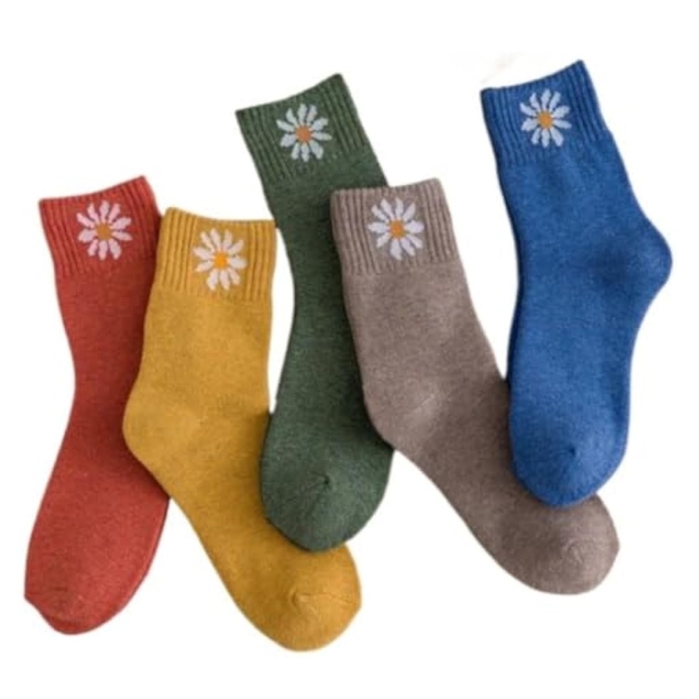 New Warm Floral Socks Set Collection